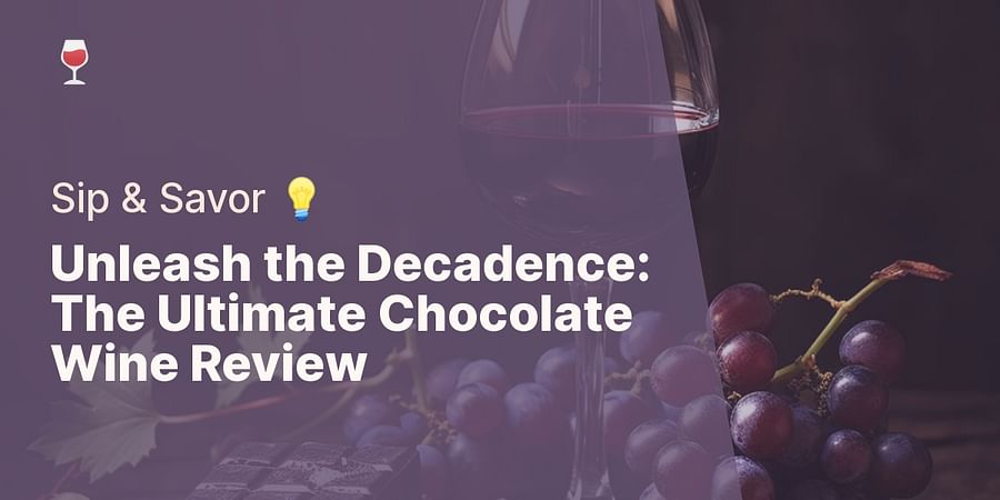 Unleash the Decadence: The Ultimate Chocolate Wine Review - Sip & Savor π‘
